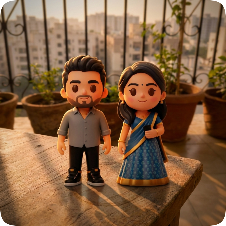 Couple Bommalu figurine