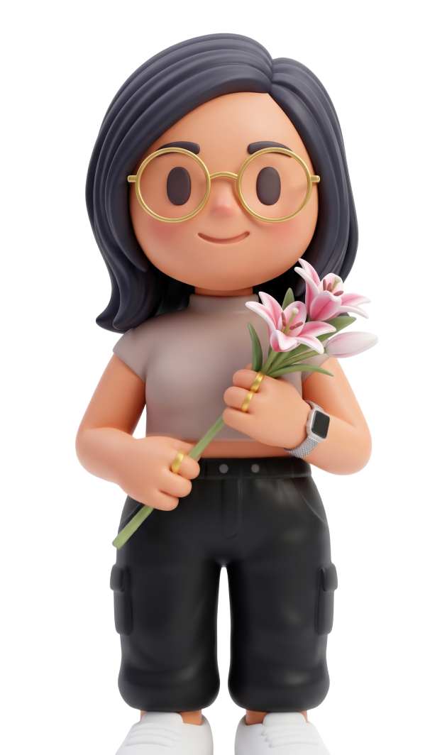 Custom Bommalu figurine holding flowers